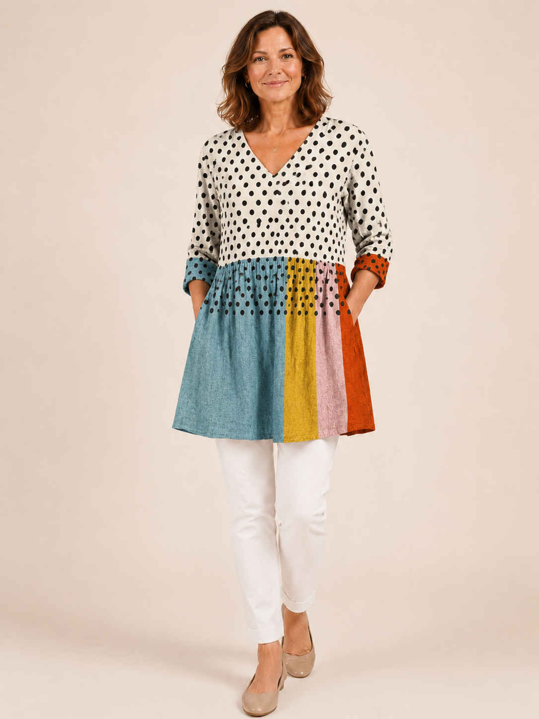 Valerie | Long Blouse with V-Neck