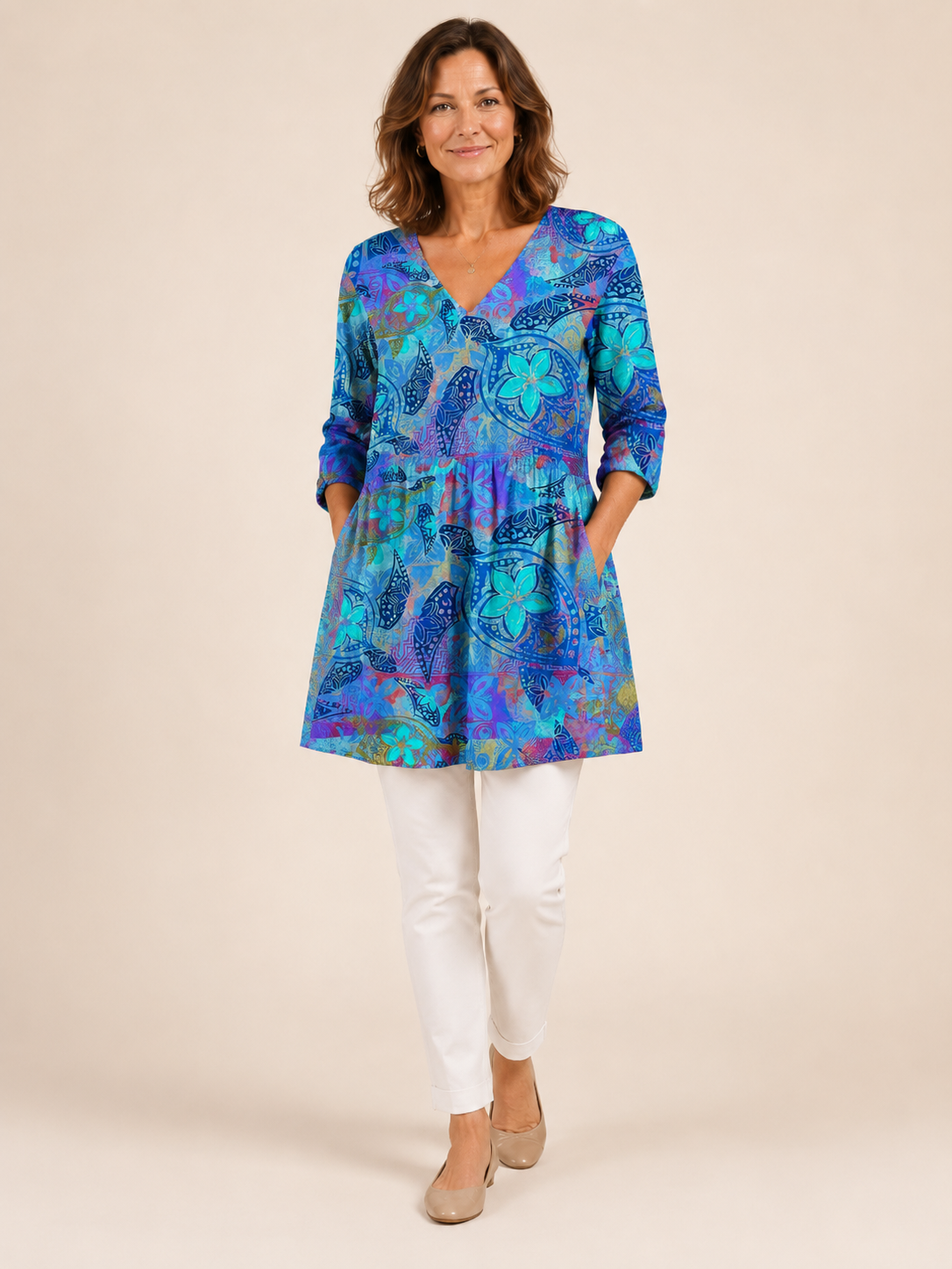 Juliette | Long Blouse with V-Neck