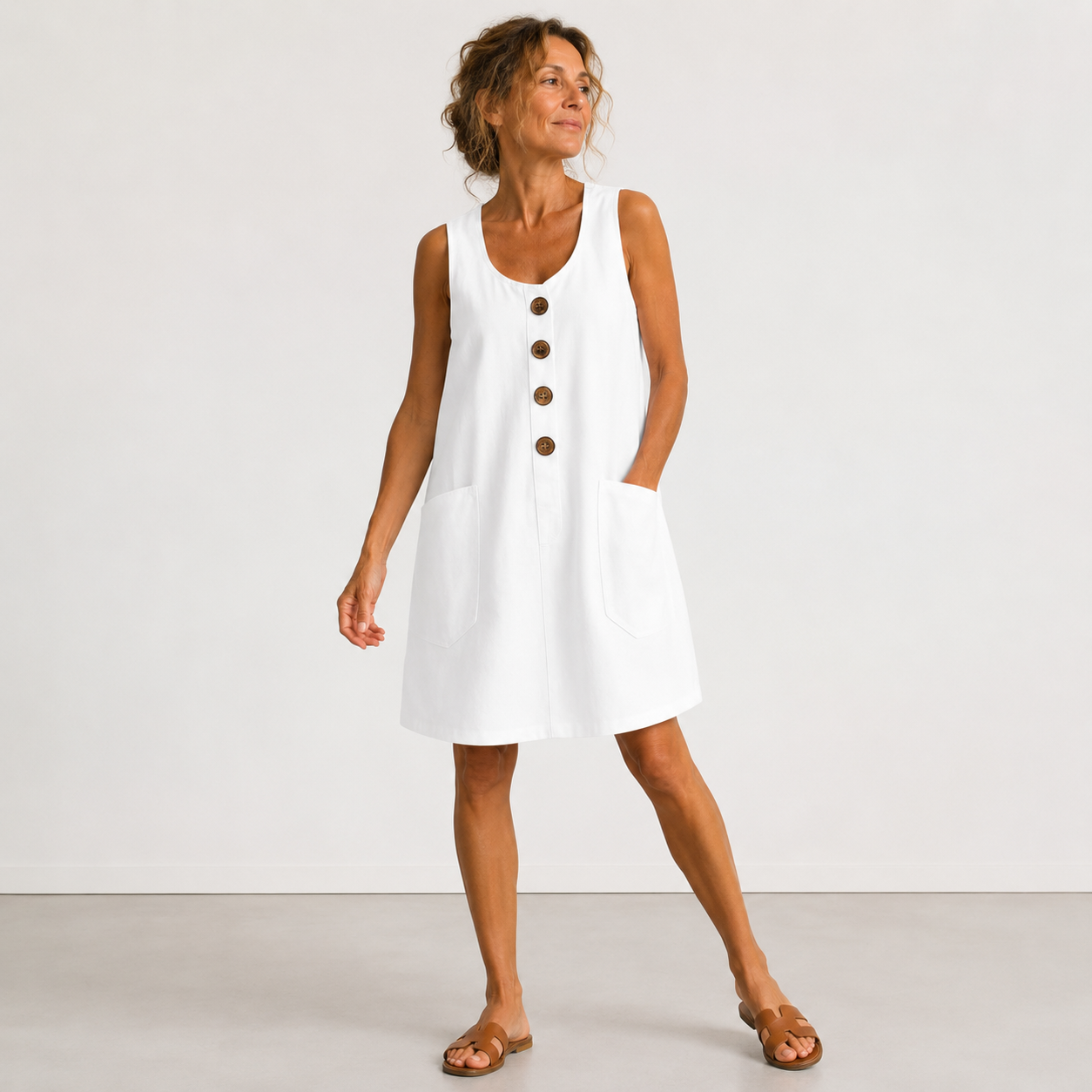 Macey - Vestido de verano de lino y algodón