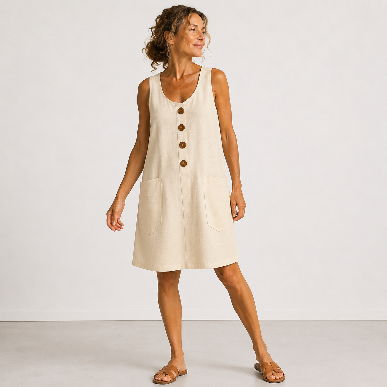 Macey - Vestido de verano de lino y algodón