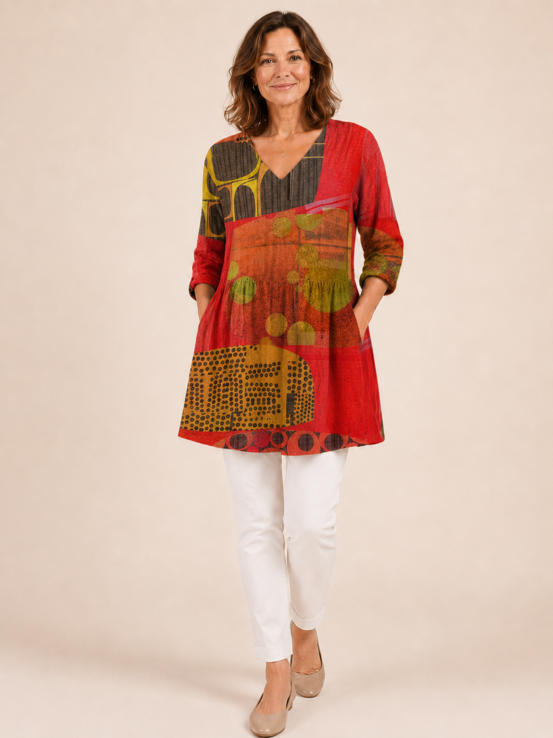 Lucie | Long Blouse with V-Neck